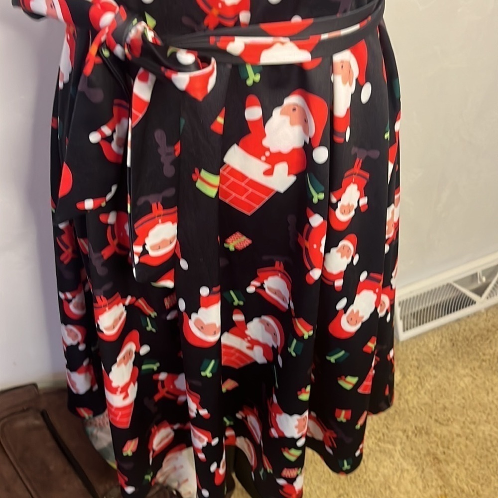 Ouges Holiday Santa Christmas Sleeveless Dress Si… - image 3